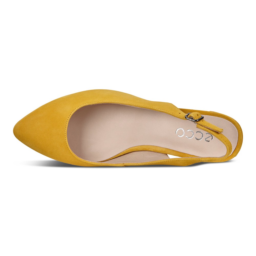 ECCO Womens Pumps Yellow - Shape 45 Pointy Sleek Slingback - RUT-197538